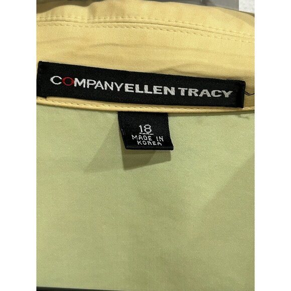 Ellen Tracy Womens Double-Breasted Coat Light Yellow Size 18 - Picture 5 of 9